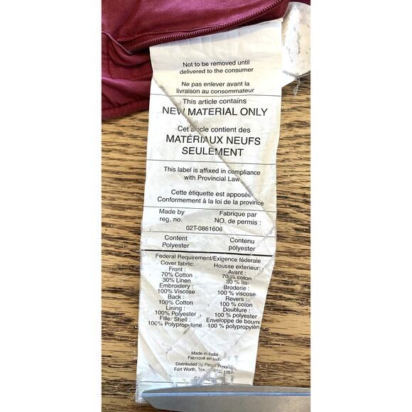 Pier 1 Embroidered Pillow Shams Floral Red Gold Blue Cover Mini Small 13" India - Picture 11 of 11